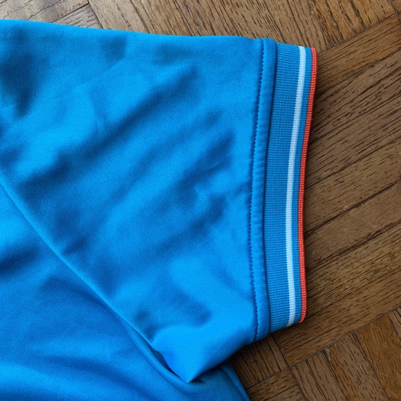 U.S. Polo Assn. Blue Orange Striped Polo Shirt, M - Picture 4 of 5